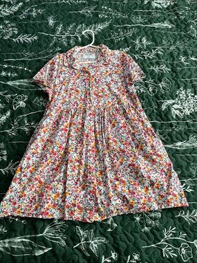 Old Navy White Floral Button-Up Girl's Dress with Pink & Yellow Flowers
